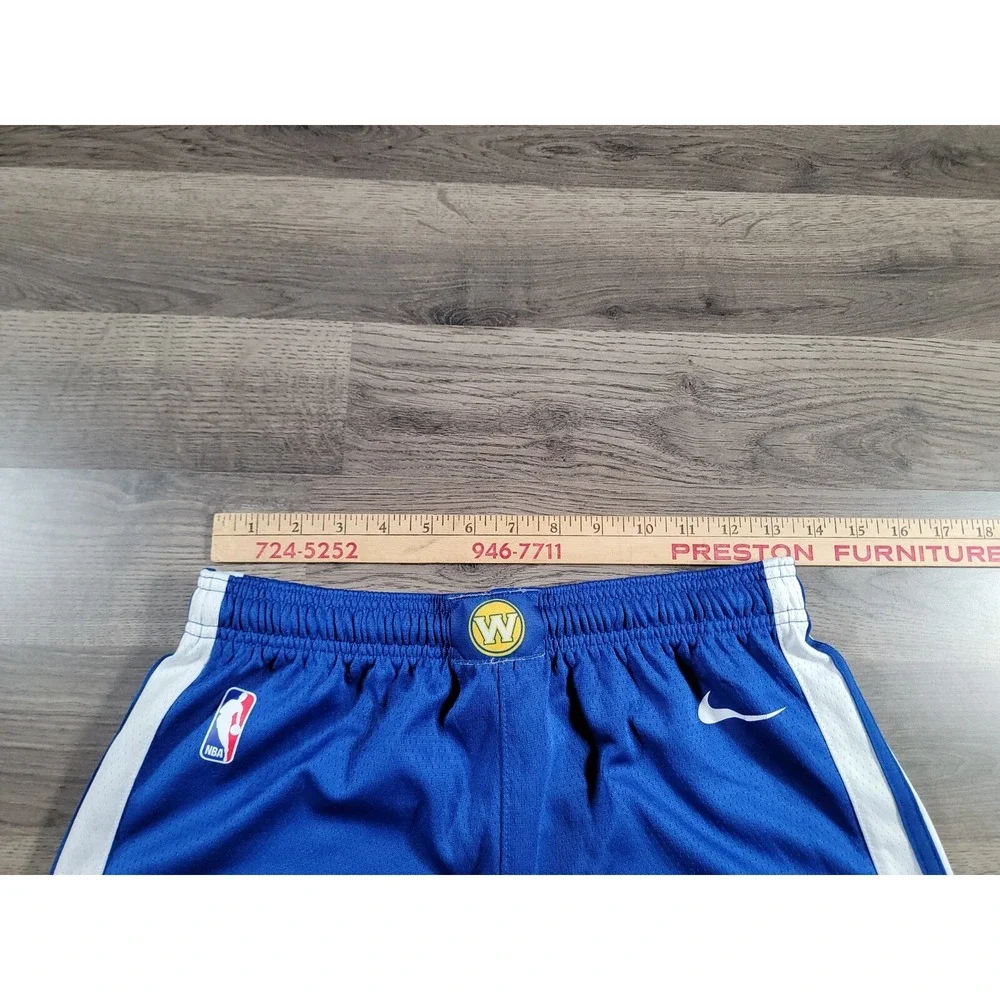 NBA Authentic Nike Golden State Warriors Blue On Court Basketball Shorts Boys XL